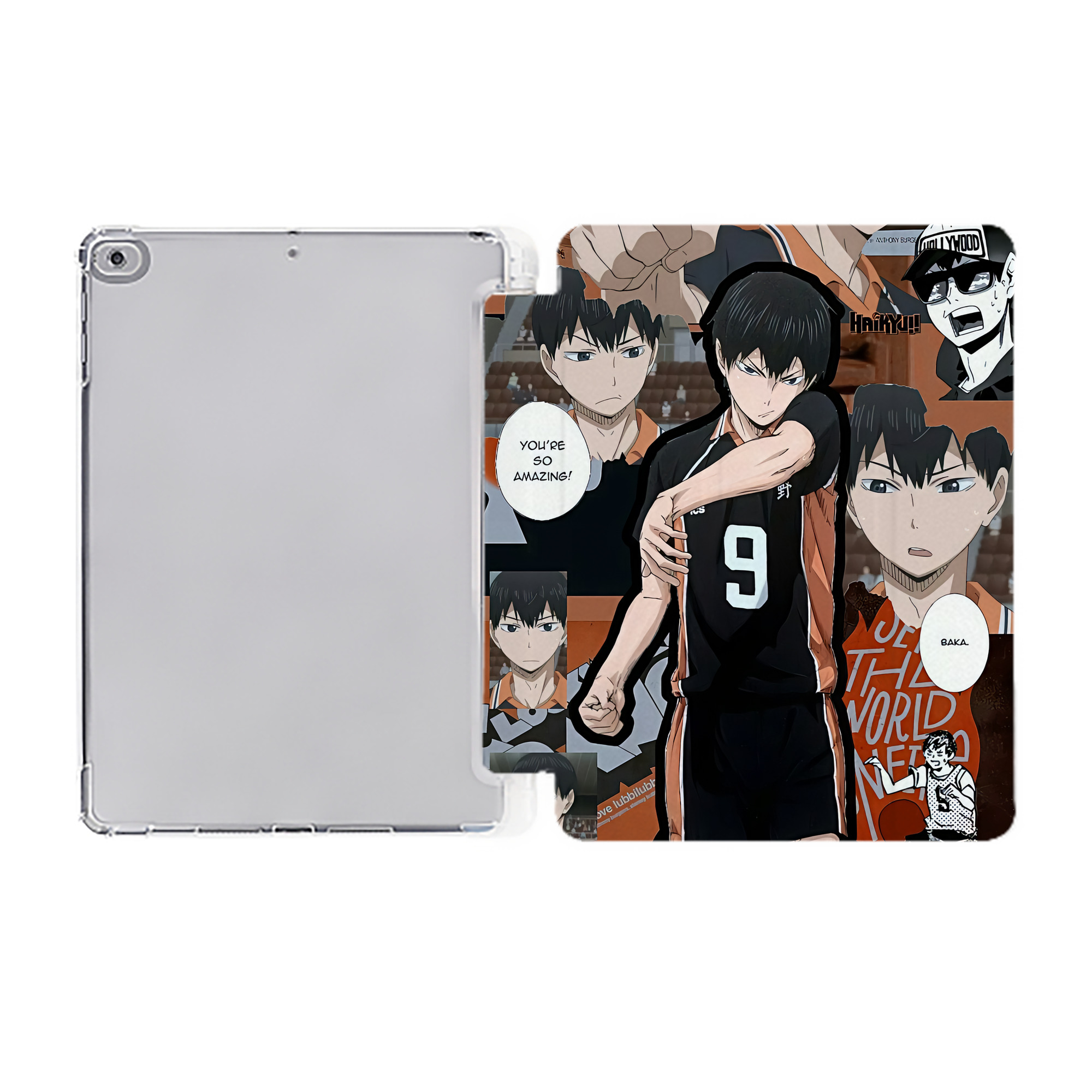 （画像用） ハイキュー!! Haikyu!! IPad ケース ペン収納付き 三つ折りスタンド PUレザー×シリコン 対応機種9.5/10.5/10.9インチ